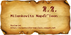 Milenkovits Napóleon névjegykártya